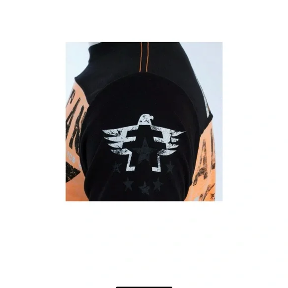 AMERICAN FIGHTER Martell Orange Black Athletic Fit Mens Crewneck T-shirt L-3XL - Picture 7 of 11